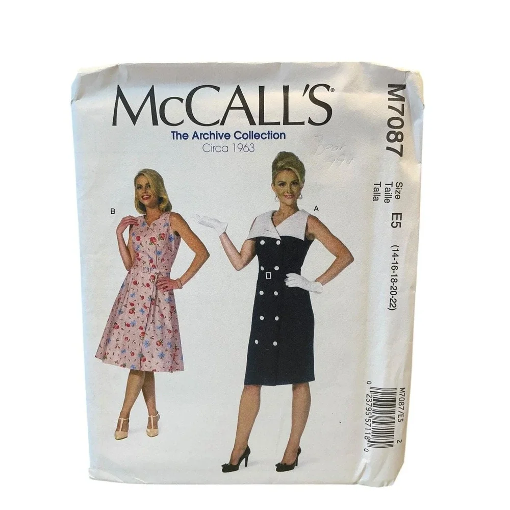 McCALL'S M7087 Misses' Dress Belt Size 14-22 Sewing Pattern